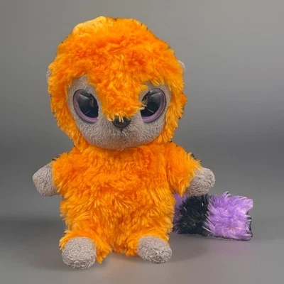 Aurora YooHoo & Friends Lemur Bush Baby Plush W/ Sound Purple Striped Tail #390 - Image 1 of 3