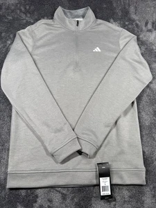 Suéter Pullover de Golf ADIDAS Para Hombre Elevado 1/4 Cremallera Talla Pequeña Gris Nuevo con Etiquetas - Imagen 1 de 6