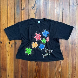 Vintage 90s The Body Co. double sided Hawaiian flower boxy tee - Picture 1 of 6
