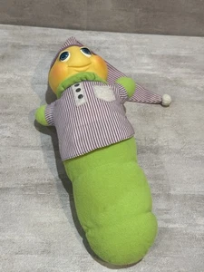 Vtg Hasbro Preschool Gloworm Glow Worm Green Original Purple Pajamas *Read* - Picture 1 of 8