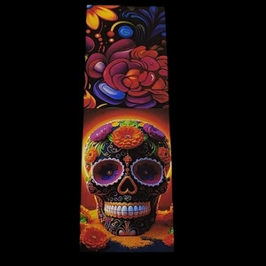 Handmade Bookmark – Day of the Dead Sugar Skull with Flowers - Picture 1 of 1