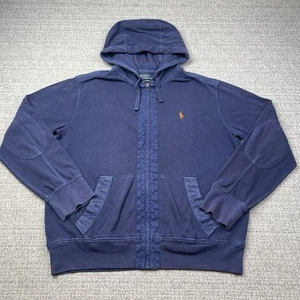 Chaqueta Polo Ralph Lauren Para Hombre Grande Azul Naranja Poni Con Capucha Cremallera Completa Informal - Imagen 1 de 16