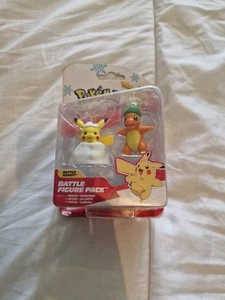 Pokemon Holiday Battle Pack Pikachu Charmander 3" Figure Collectable Christmas - Picture 1 of 3