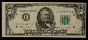 FR 2111-H $50 1950 D Federal Reserve Note US - XF+/AU - Nearly Binary - CA1545 - Picture 1 of 2