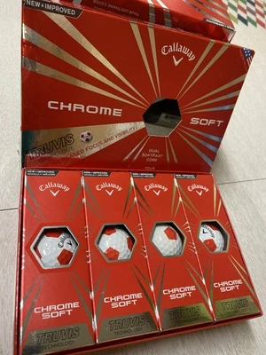 Bolas de golfe Callaway cromadas macias 1 dúzia SoftFast Tour capa vermelha+branca EUA - Imagem 1 de 4