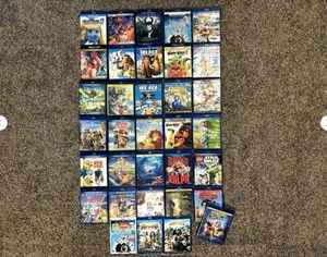 BIG Blu-Ray DVD Lot 34 Kids Children Movies Cartoons Animation Disney Pixar - Picture 1 of 5