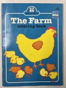 The Farm Vintage Merrigold Press Coloring Book Unused Vintage 1980s Chicken Cow - Picture 1 of 6