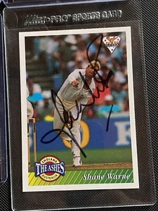 SHANE WARNE 93 Futera Ashes Rookie X 1 Card #56 & 1 Signed Sleeve. Rare. - Picture 1 of 6