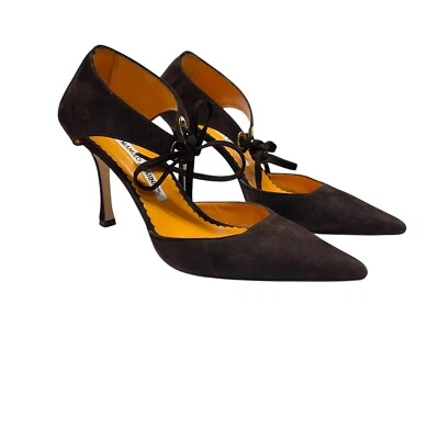 Manolo Blahnik Suede D'Orsay Pumps Women’s Size 38 - Изображение 1 из 4