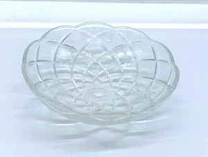 6" Dia. CRISSCROSS Pressed Glass Bobeche Lamp Chandelier ~ NO Pin Holes ~ #B14 - Picture 1 of 5