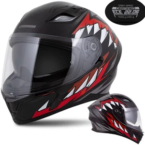 Motorradhelm Cassida Orbit StriX schwarz matt/grau/rot ECE 22.06 Sonnenblende - Bild 1 von 11