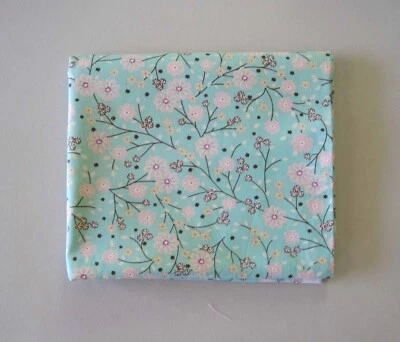 Tecido de algodão floral Joann Stores 047 verde rosa 2 jardas - Imagem 1 de 4