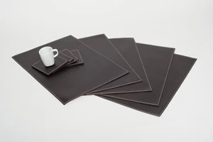 Leather Placemats*SET OF 2*Natural Genuine Leather*Dark Brown* Luxe*Mouse Mat - Picture 1 of 8