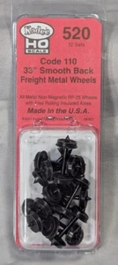 Kadee 520 33" Diameter Smooth Back Metal Code 110 Wheels (12) HO Scale New - Picture 1 of 2