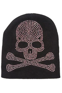 8 inch Studded Rhinestone Red Skull Beanie - Picture 1 of 4