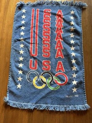 Toalla de mano olímpica-estrellas y anillos olímpicos con ojal EE. UU. 🇺🇸 Foto 1 de 4