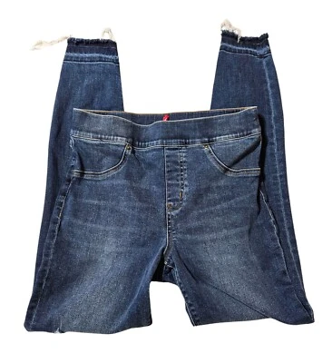 Pantalones de mezclilla Spanx ajustados al tobillo desgastados tiro medio cintura M elásticos moldeadores azules Foto 1 de 4