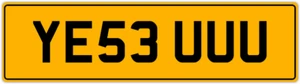 YES THREE Us! UMA UNA ULRIKA UMAR YE53 UUU PRIVATE REGISTRATION CHERISHED NUMBER - Picture 1 of 4