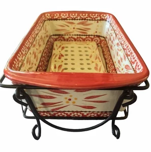 Temptations by Tara Alte Welt Rot 1,5 qt Auflaufform Backform mit Ständer und Einsatz - Bild 1 von 5
