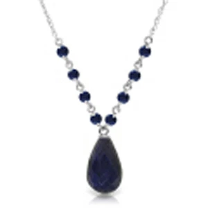 15,8 ctw 14K massives Weißgold fein in Fülle Saphir Halskette 20" - Bild 1 von 6