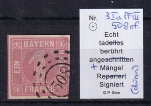 Bayern Nr. 3 Ia PF III gestempelt oMR 508 BPP geprüft ´996 - Bild 1 von 1