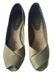 Ralph Lauren Peep Cecilia Toe Wedge Espadrille Size 4 UK narrow fit - Picture 1 of 5