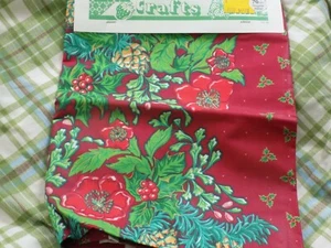 Hancock Fabric Christmas Hostess Apron Kit ~ Red with Floral Design ~ New - Picture 1 of 2
