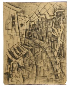 Disegno Hans Uhlmann non firmato ma trovato in vecchio tubo di spedizione con altri 2 da lui - Foto 1 di 11