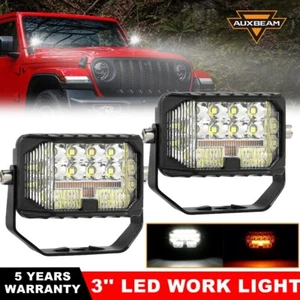 Pair 3" INCH LED Work Lights Pods Offroad Spotlight Amber DRL For Jeep Driving - Picture 1 of 12