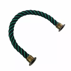 Cuerda de barrera de línea suave negra de 24 mm desparasitada en verde x 1 m c/w extremos de copa antiguos - Imagen 1 de 4