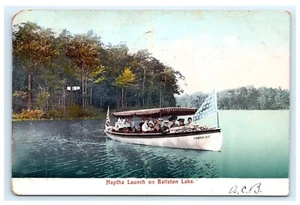Naphtha Start Comanche Boot Ballston Lake NY Saratoga County Postkarte B7 - Bild 1 von 2
