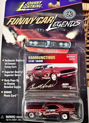 JOHNNY LIGHTNING Funny Car Legends RAMBUNCTIOUS GENE SNOW 1970 1:64 BRAND NEW!! - Image 1 of 3
