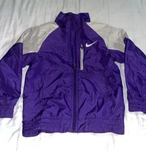 Nike Vintage Zip Up Windbreaker Track Jacket XS Kids Purple Small - Picture 1 of 3