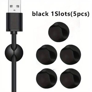 5x Mini Kabelhalter Kabel Organizer Kabelmanager Selbstklebend Kabelbinder - Bild 1 von 11