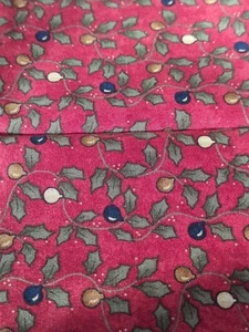Ornaments And Holly On Red Cotton Fabric (Christmas X-Citement, Sandy Gervais) - Picture 1 of 4