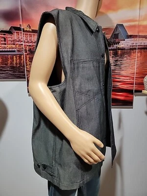 MARITHE FRANCOIS GIRBAUD Motorcycle Men's VEST Jean Black/Gray XXXL Denim NEW #C - Photo 1/4