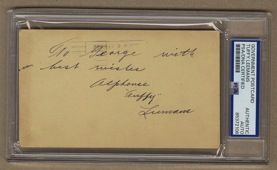Alphonse Tuffy Leemans signed AUTO GPC postmarked 1936 FB HOF NY Giants PSA/DNA - Image 1 of 2