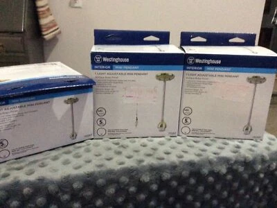 Lot Of 3 Westinghouse AB Mini Pendant Kit Antique Brass 70287 - Image 1 of 4