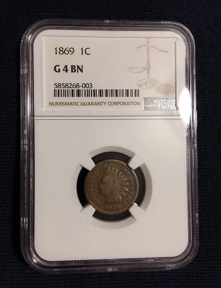 1869 1C Indian Head Cent NGC G4 BN - Image 1 of 2
