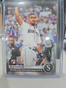 2022 Topps Now #568 RC Julio Rodriguez set nuovo record Rookie primo turno W 32 - Foto 1 di 4