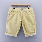 Roy Rodgers Womens Denim Shorts 28 Yellow Jeans 3/4 Length