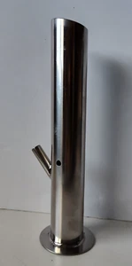 TUBO ACQUA OGGETTO D'ARTE USATO 10,5' ACCIAIO INOX QUALITÀ ARTIGIANALE RARO - Foto 1 di 5