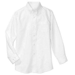 George Boys School Uniforms Long Sleeve Button Up Oxford Shirt, XS(4/5), White - Picture 1 of 4