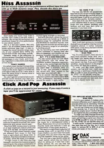 1983 Vintage Print Ad DAK dbx NX-40 Hiss SAE Click Pop Assassin Noise Reduction - Bild 1 von 2