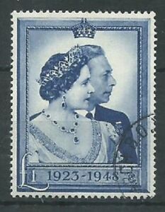 GB KGVI 1948 Royal Silver Wedding £1 blue SG494 fine used (8103)