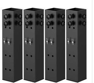4 Pack Carbon, Steel Dorm, Bed Riser 3.1” Black Metal Bed Riser - Picture 1 of 5