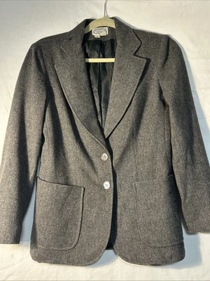 Blazer de lana para mujer The Villager talla 8 forrado hecho en EE. UU. bolsillos grises Foto 1 de 4