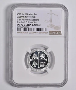 PF70UCAM 2019-S Silver San Antonio Missions Quarter Limited Edition NGC *4117 - Picture 1 of 5