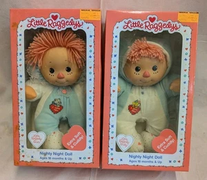 Bambole Little Raggedys Raggedy Ann & Andy Nighty Night 1991 nuove con scatola - Foto 1 di 6