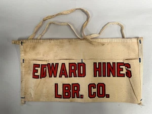 Vtg Canvas Carpenter's Nail Bag Apron Edward Hines Lumber Co., (B5) - Picture 1 of 8